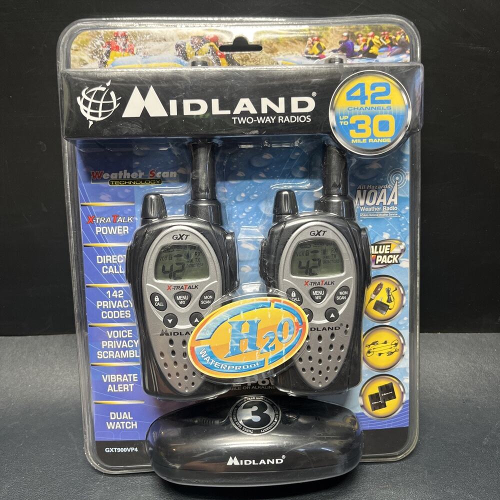 Midland GXT900VP4 42-Channel Two-Way Radios H2O Waterproof Value Pack 30mi Range